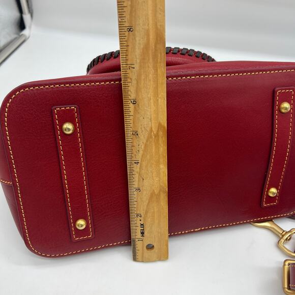 Dooney & Bourke Florentine Leather Domed Purse Red Color Handbags - Picture 9 of 16